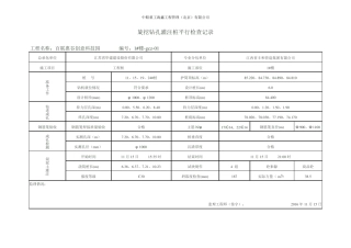 旋挖钻孔灌注桩平行检查记录