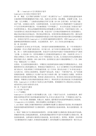 无人机创业项目实施计划书