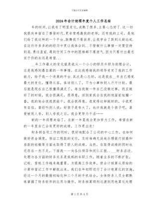 2024年会计助理年度个人工作总结