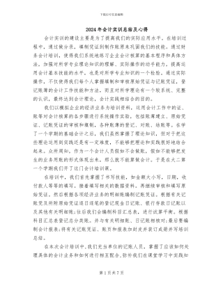 2024年会计实训总结及心得