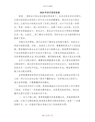 2024年会计实训总结