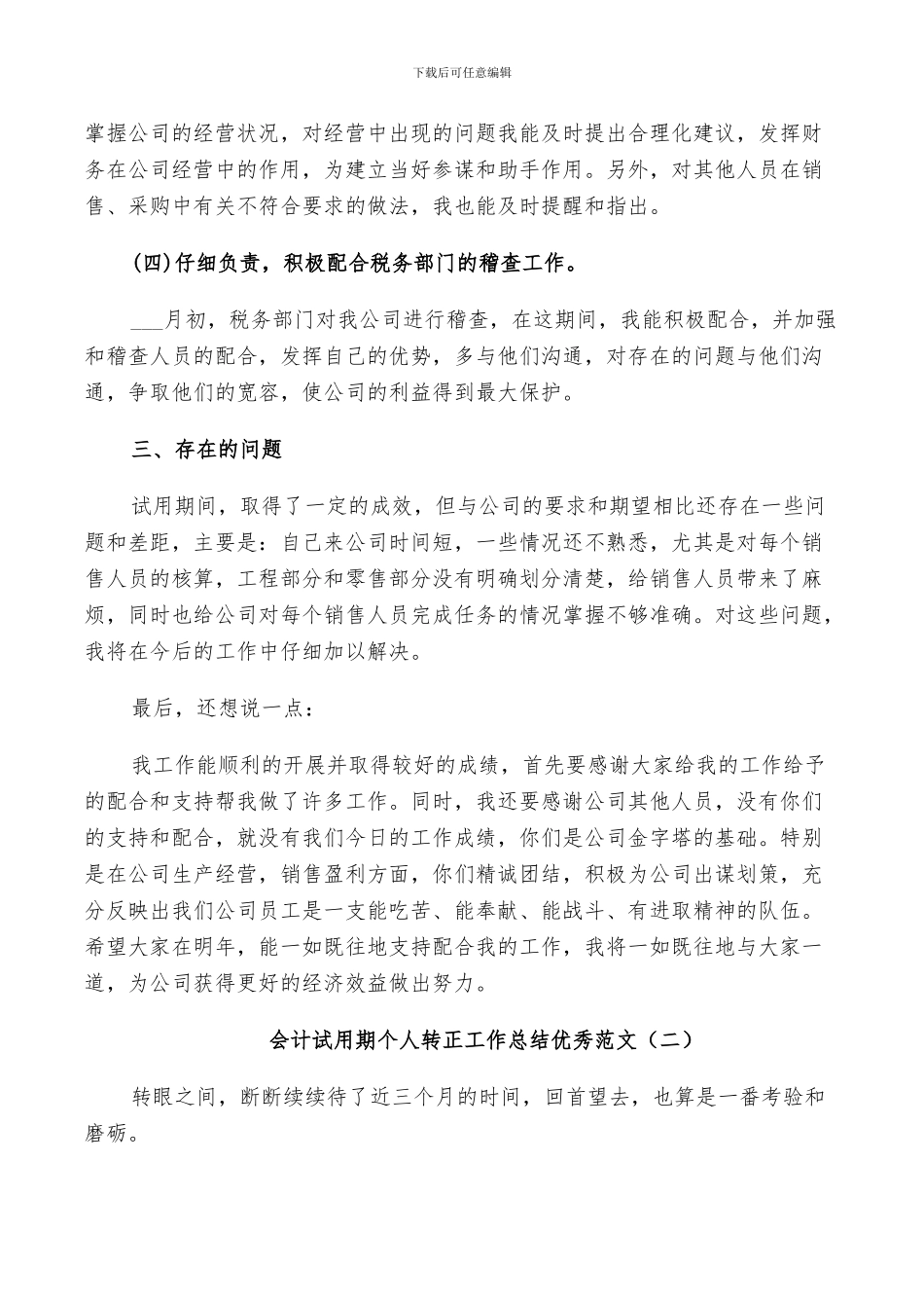 2024年会计试用期个人转正工作总结范文_第2页