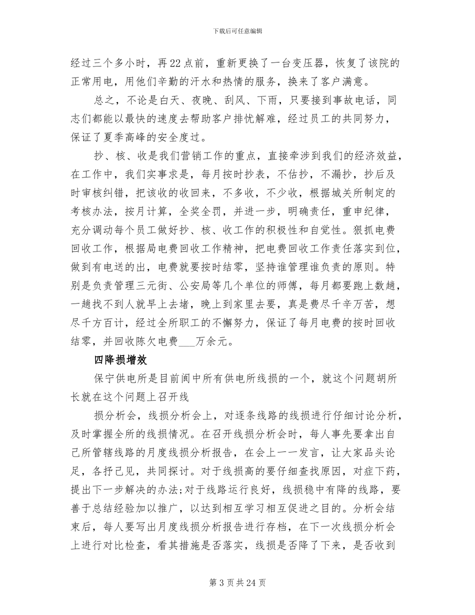 2024年供电所个人工作总结_第3页