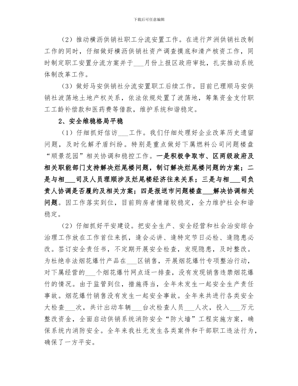 2024年供销社年度经营工作总结_第2页