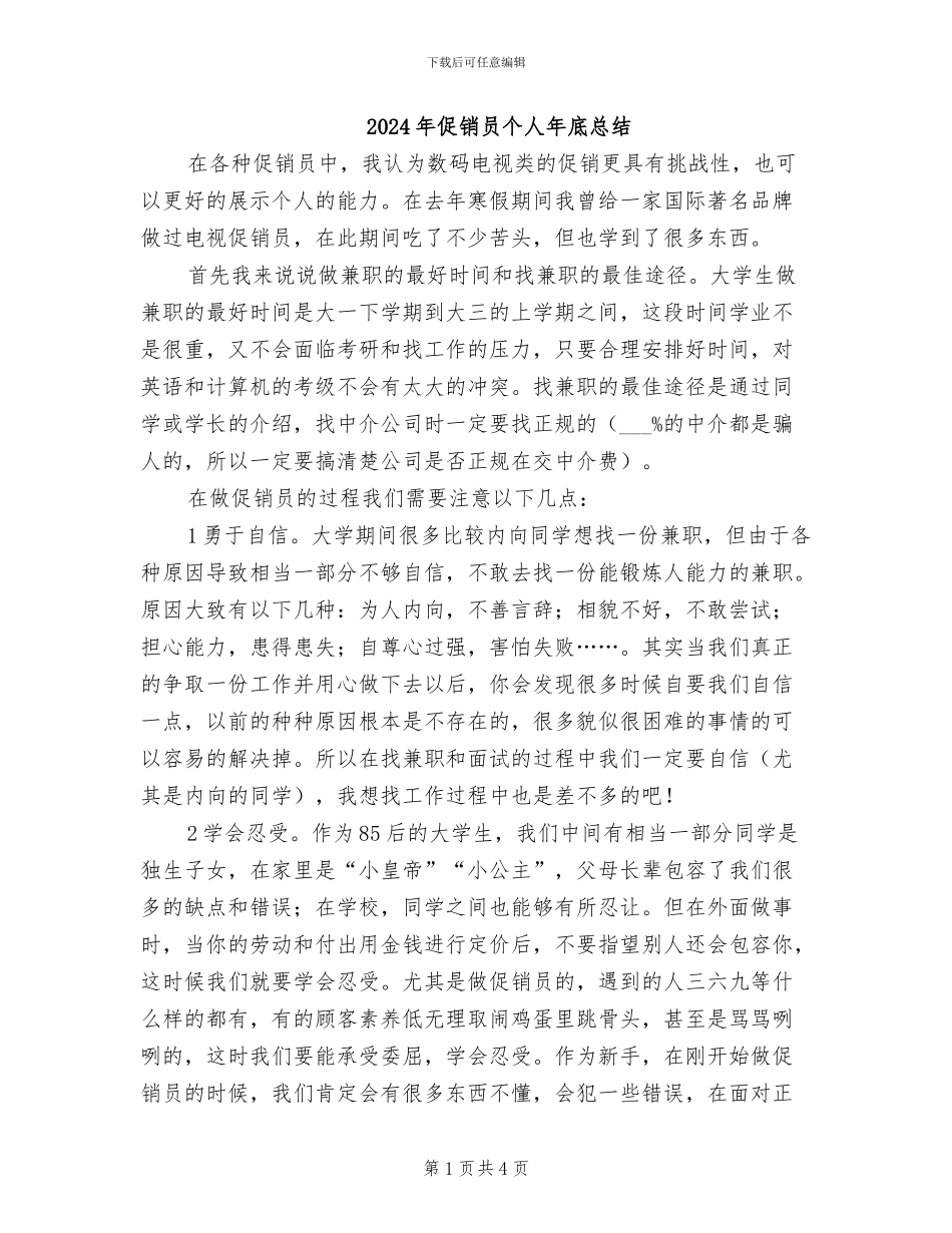 2024年促销员个人年底总结_第1页