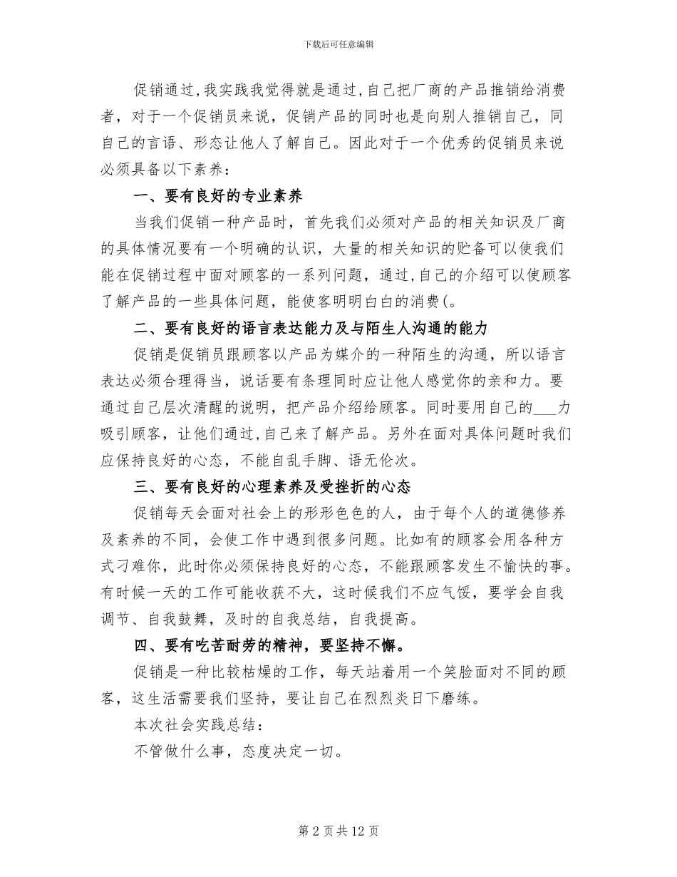 2024年促销电器社会实践总结_第2页