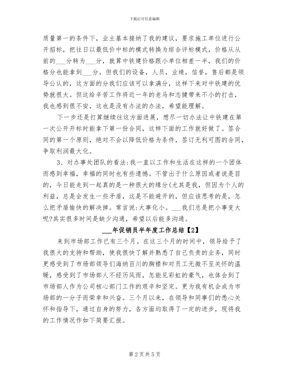 2024年促销员半年度工作总结_第2页