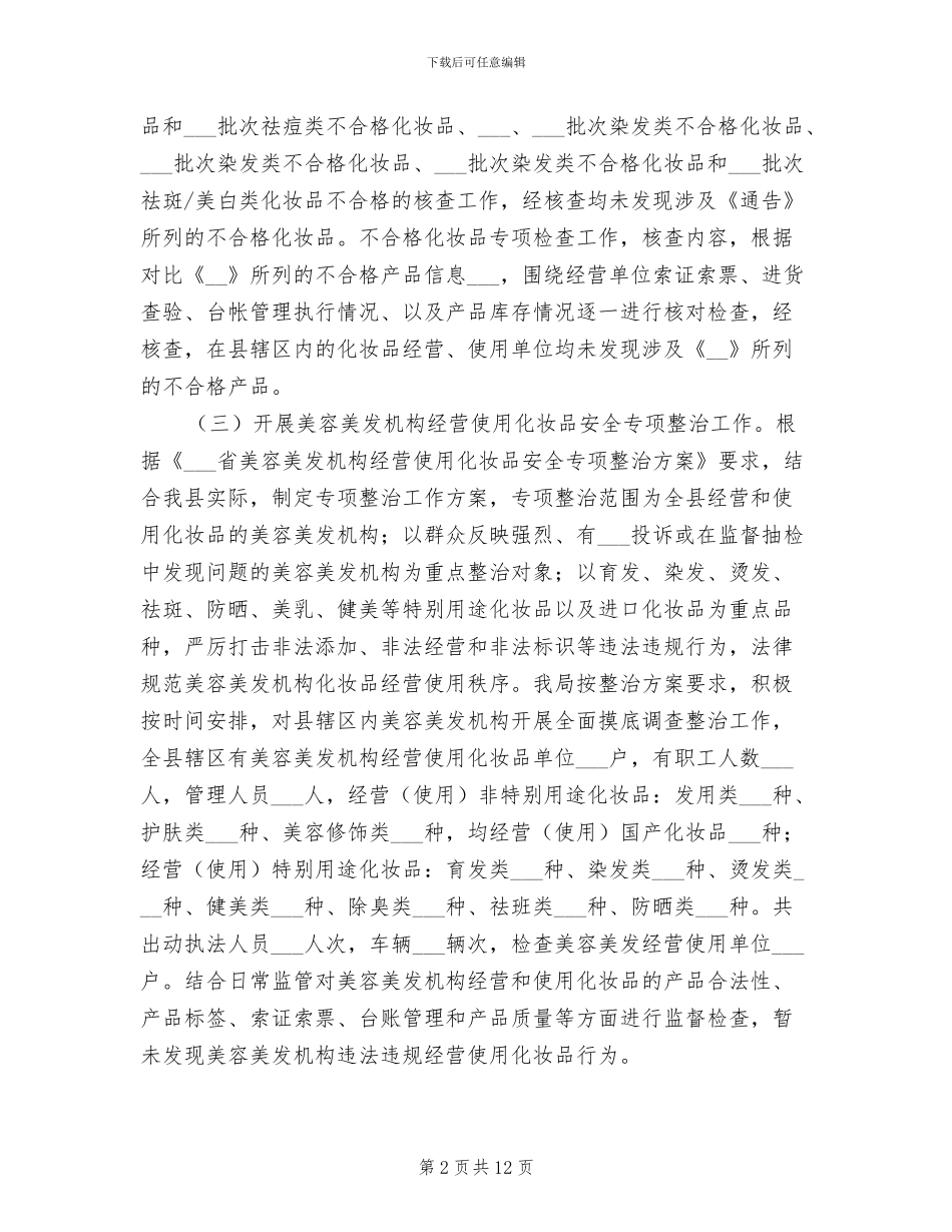 2024年保健食品化妆品工作总结_第2页