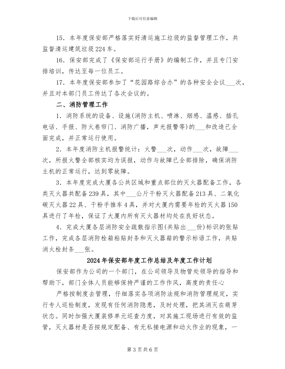 2024年保安部年度工作总结_第3页