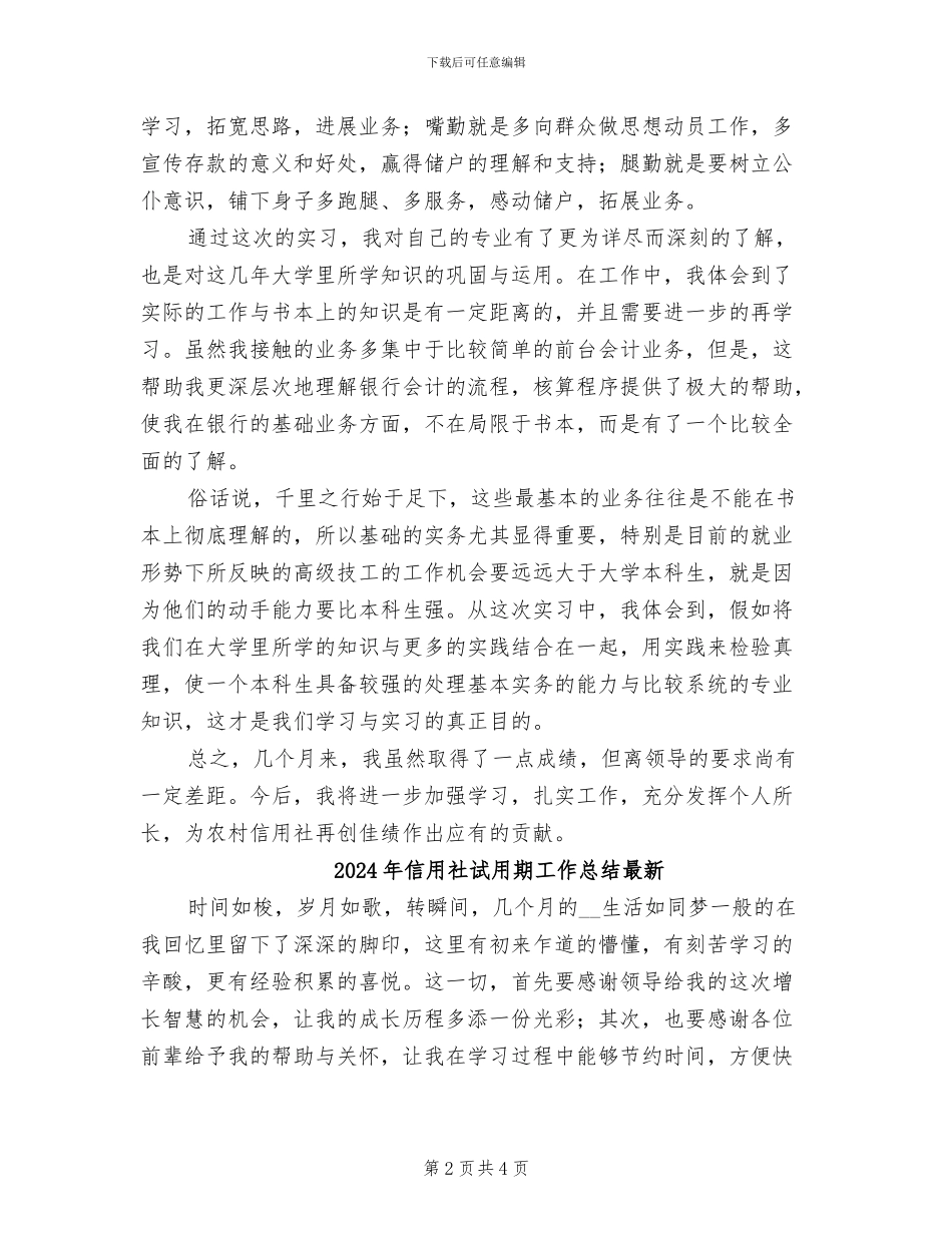 2024年信用社试用期工作总结_第2页