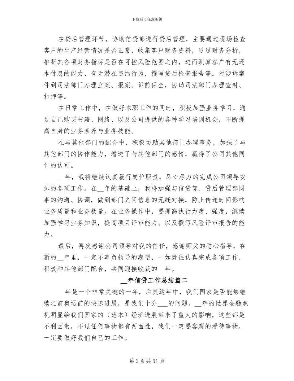 2024年信贷工作总结范本_第2页