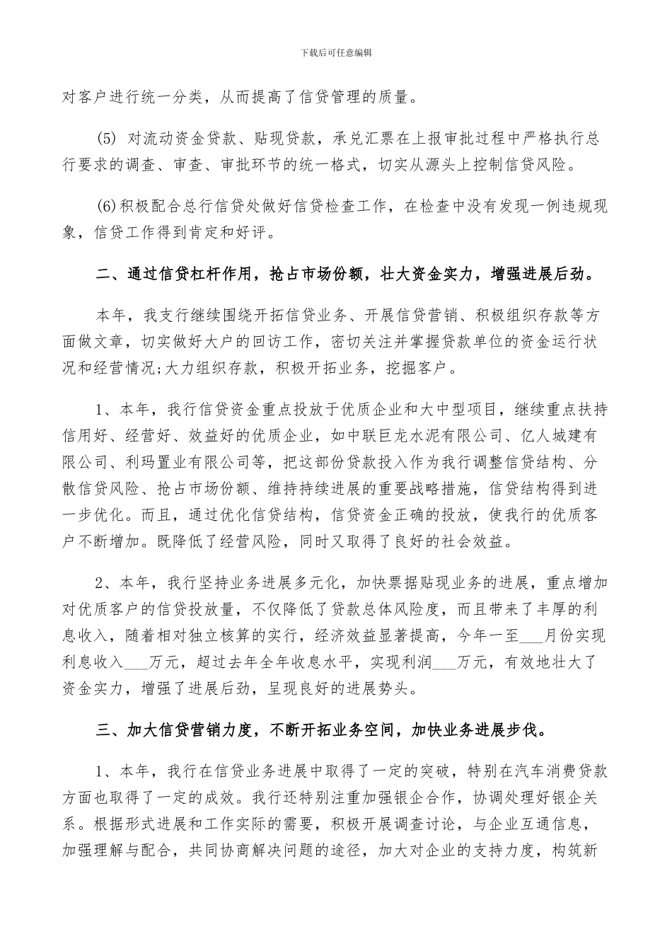 2024年信贷经理个人年终工作总结以及工作计划范文_第2页