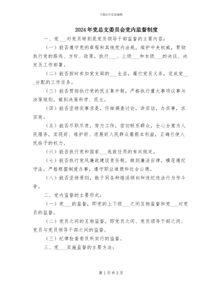 2024年党总支委员会党内监督制度