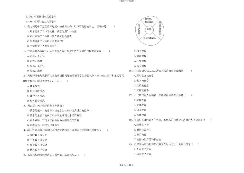 2024年全国硕士研究生入学考试《教育学》全真模拟试卷A卷-附解析_第2页