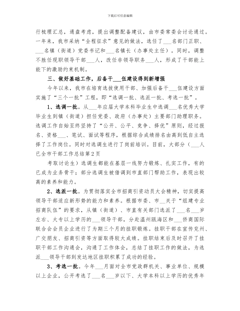 2024年全市干部工作总结_第3页
