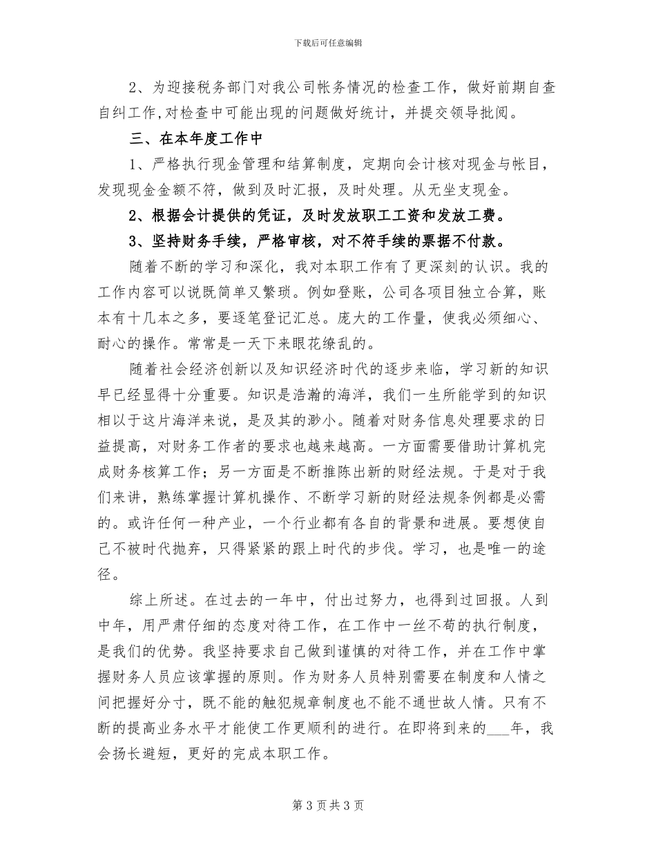 2024年公司出纳年终工作总结及计划_第3页