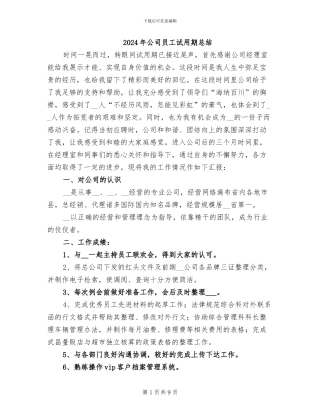2024年公司员工试用期总结