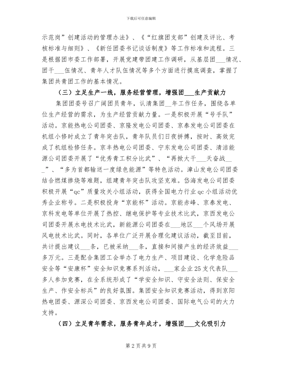 2024年公司团委年终汇报小结_第2页