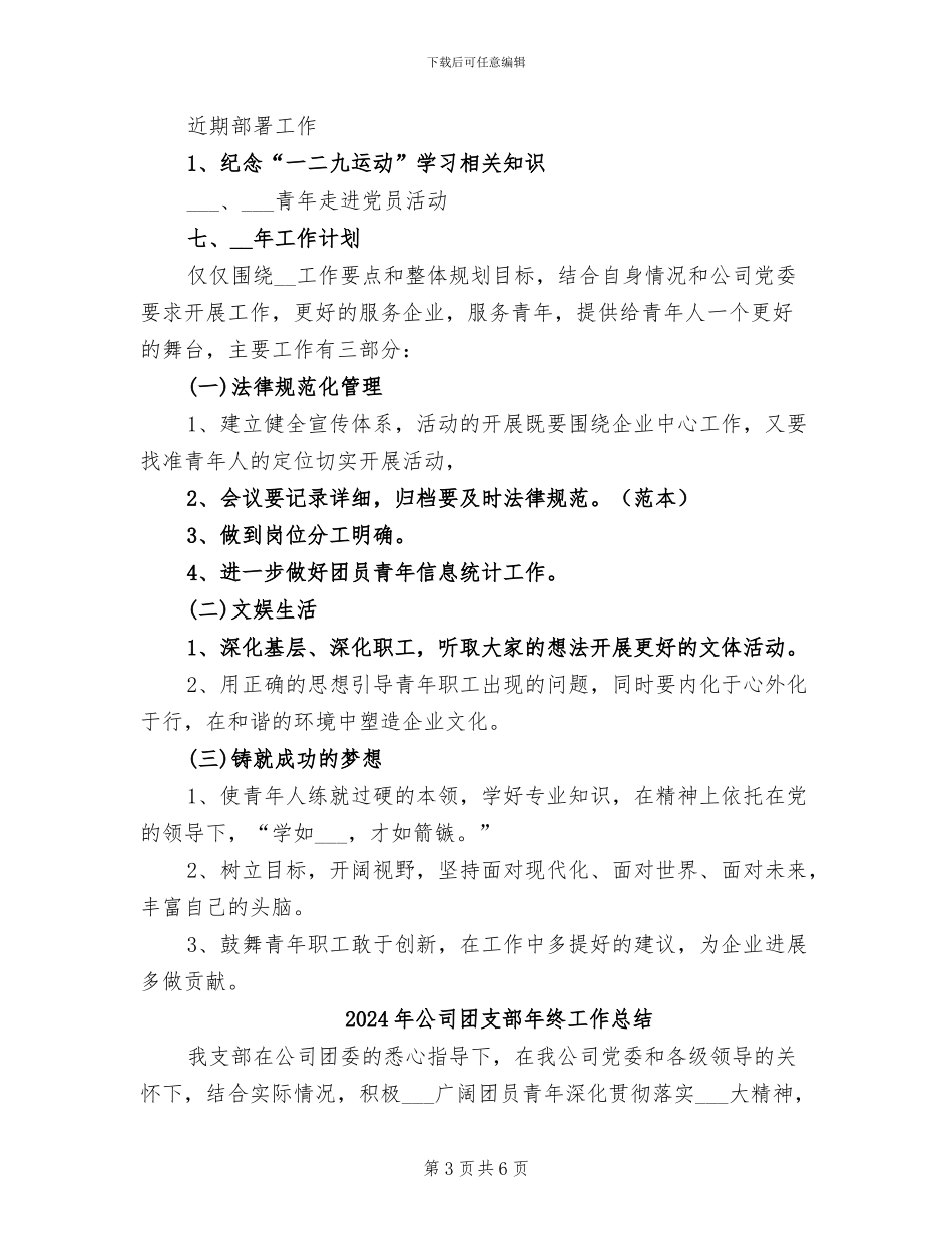 2024年公司团支部年度总结范文_第3页
