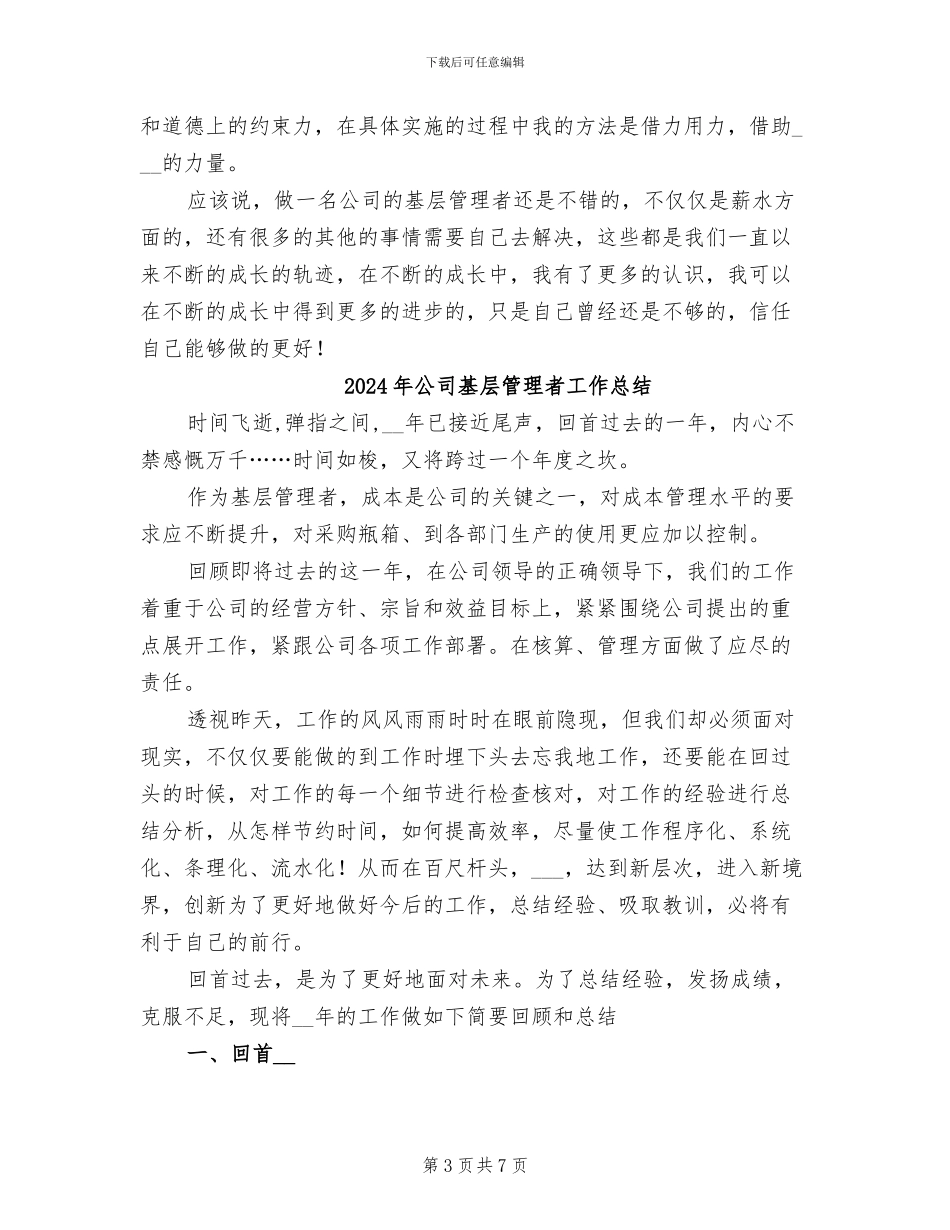 2024年公司基层管理者工作个人总结_第3页