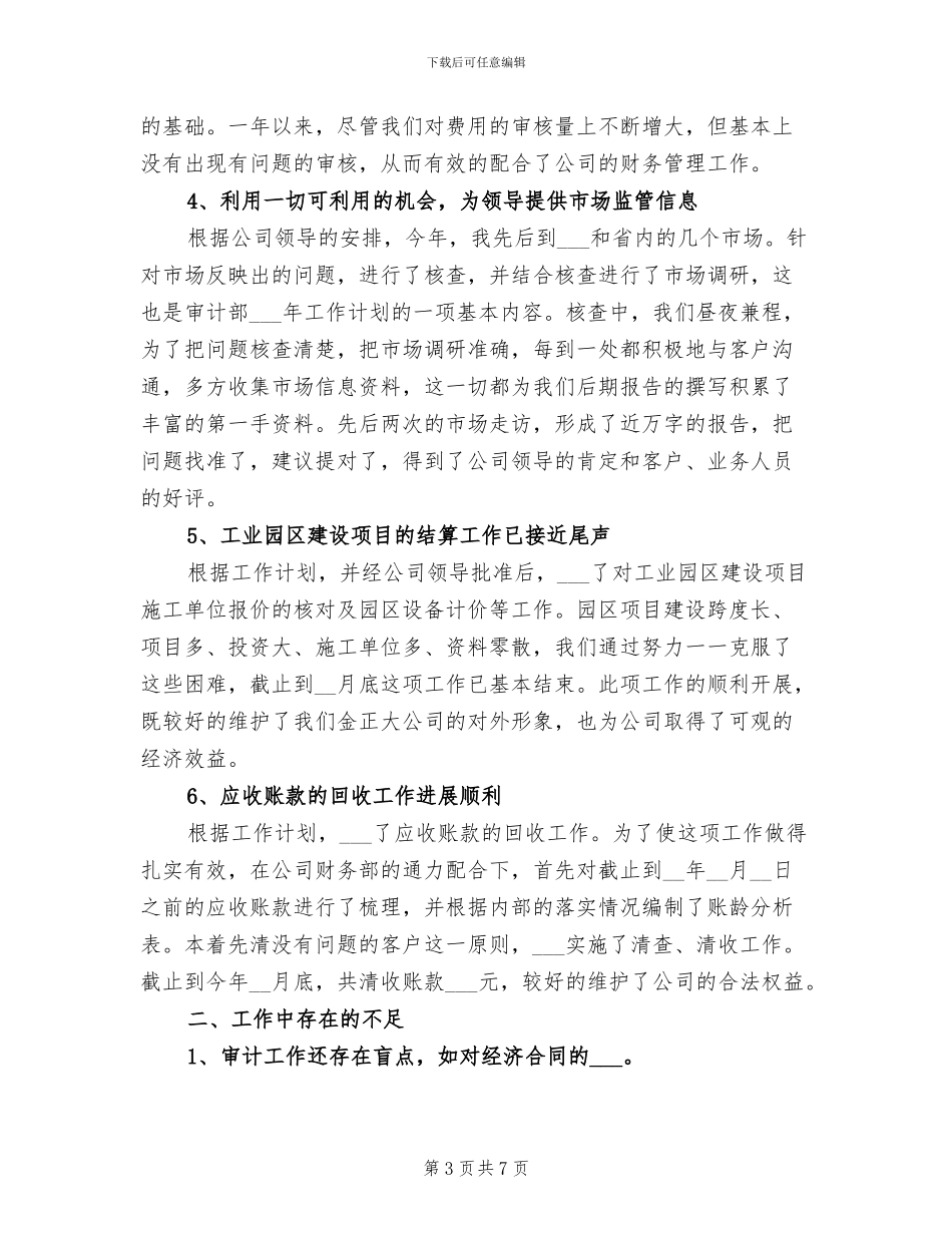 2024年公司审计部门领导年终工作总结_第3页