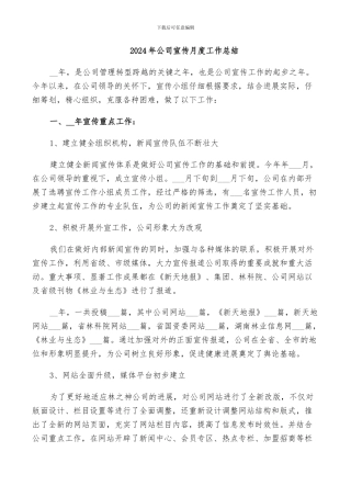 2024年公司宣传月度工作总结