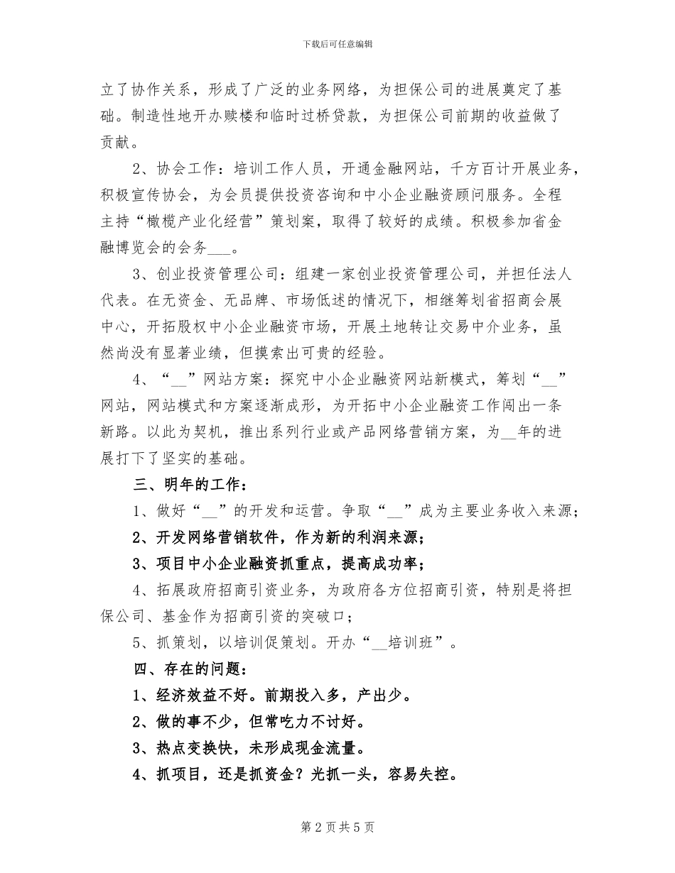 2024年公司年度工作总结报告模版_第2页