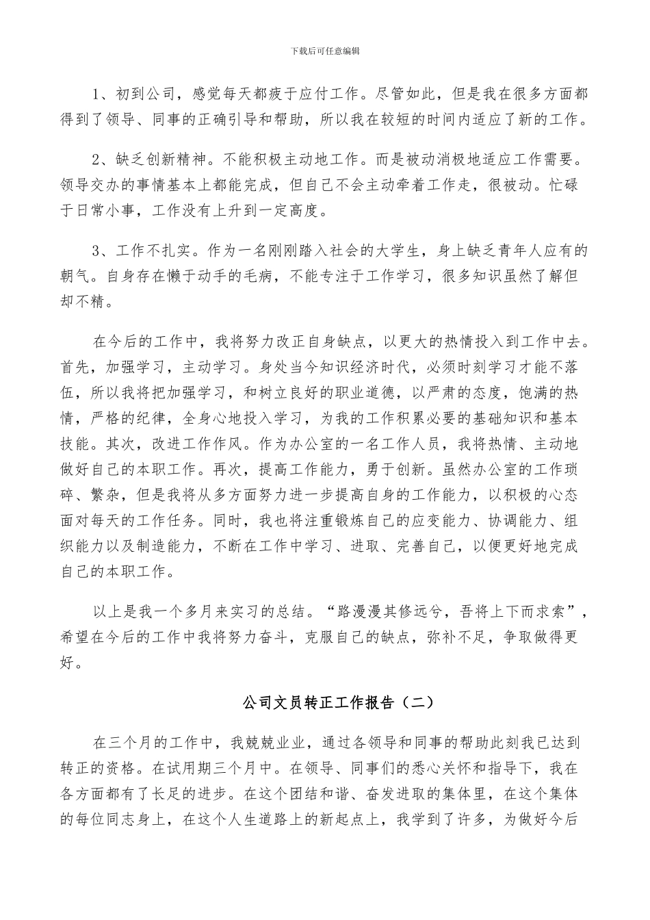 2024年公司文员转正年度个人工作总结_第2页