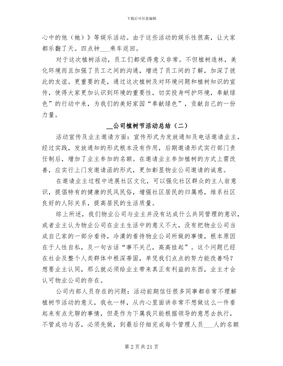 2024年公司植树节活动总结_第2页