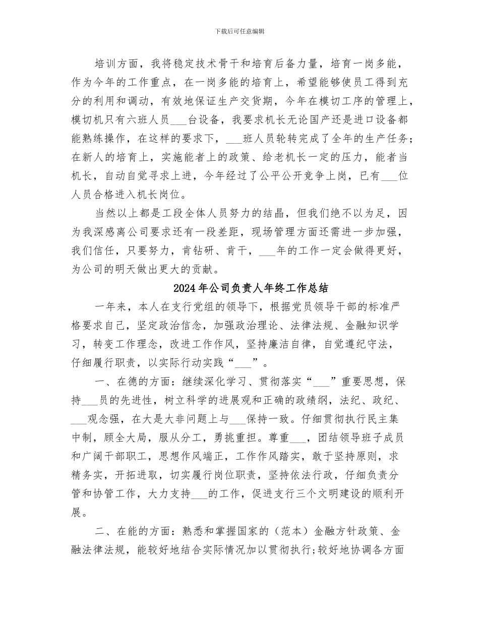 2024年公司负责人个人工作总结_第2页