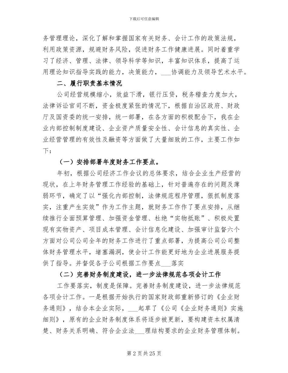 2024年公司财务负责人年度工作总结_第2页