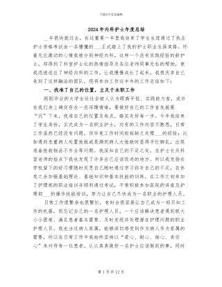 2024年内科护士年度总结