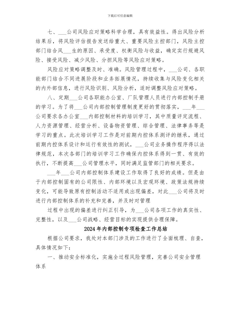 2024年内部控制与全面风险管理工作年度总结_第3页