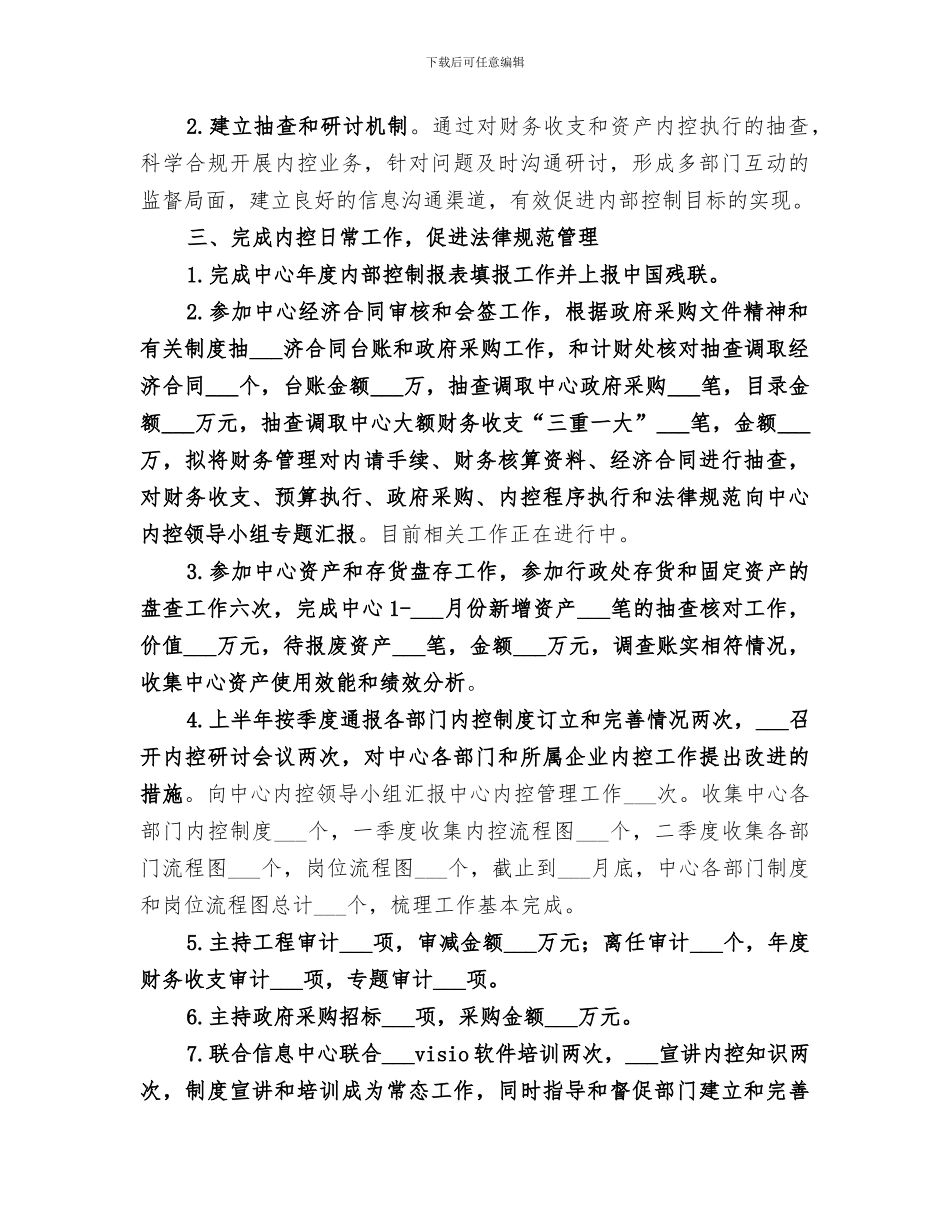 2024年内部控制办公室工作总结_第2页