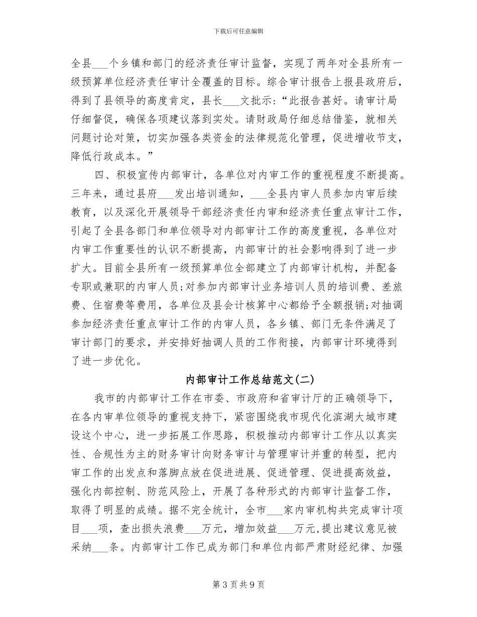 2024年内部审计工作总结精选_第3页