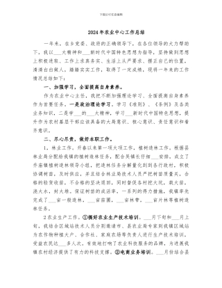 2024年农业中心工作总结