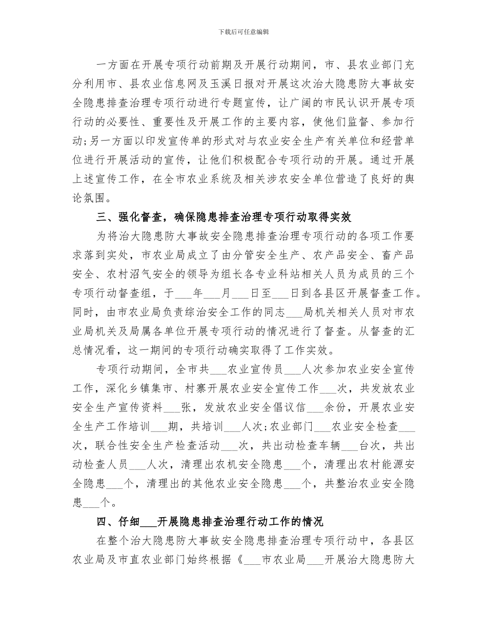 2024年农业系统治大隐患防大事故专项行动工作总结_第2页