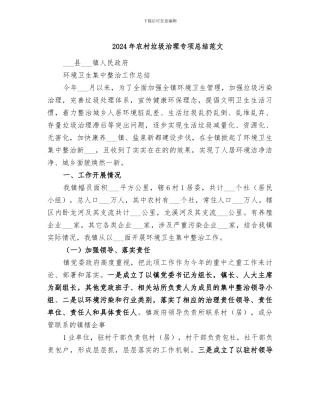 2024年农村垃圾治理专项总结范文