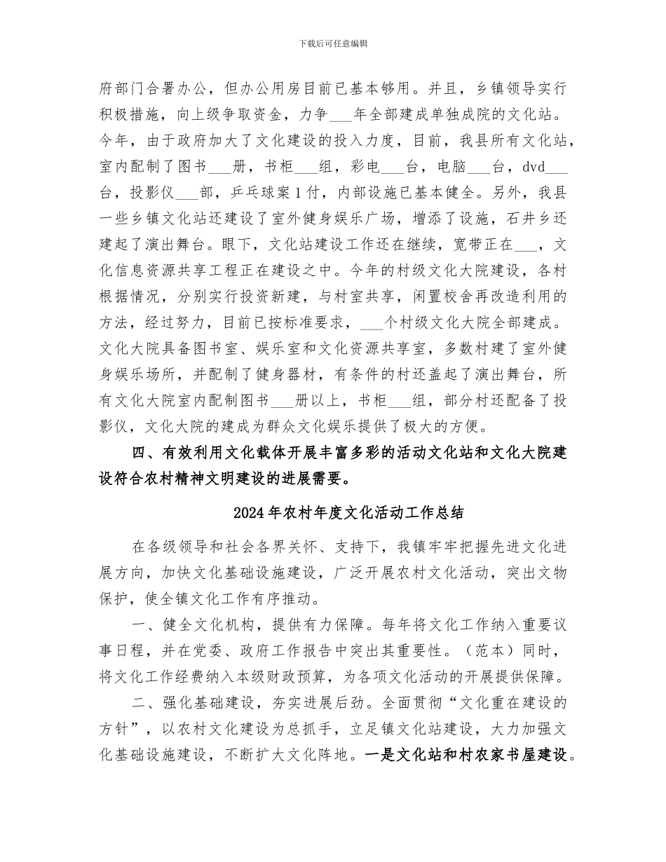 2024年农村年度文化建设工作总结_第3页