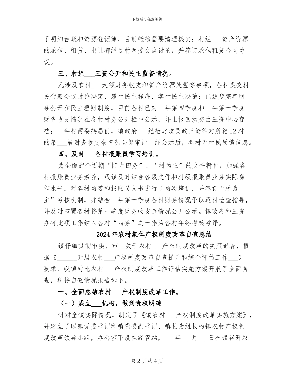 2024年农村集体三资管理自查总结_第2页