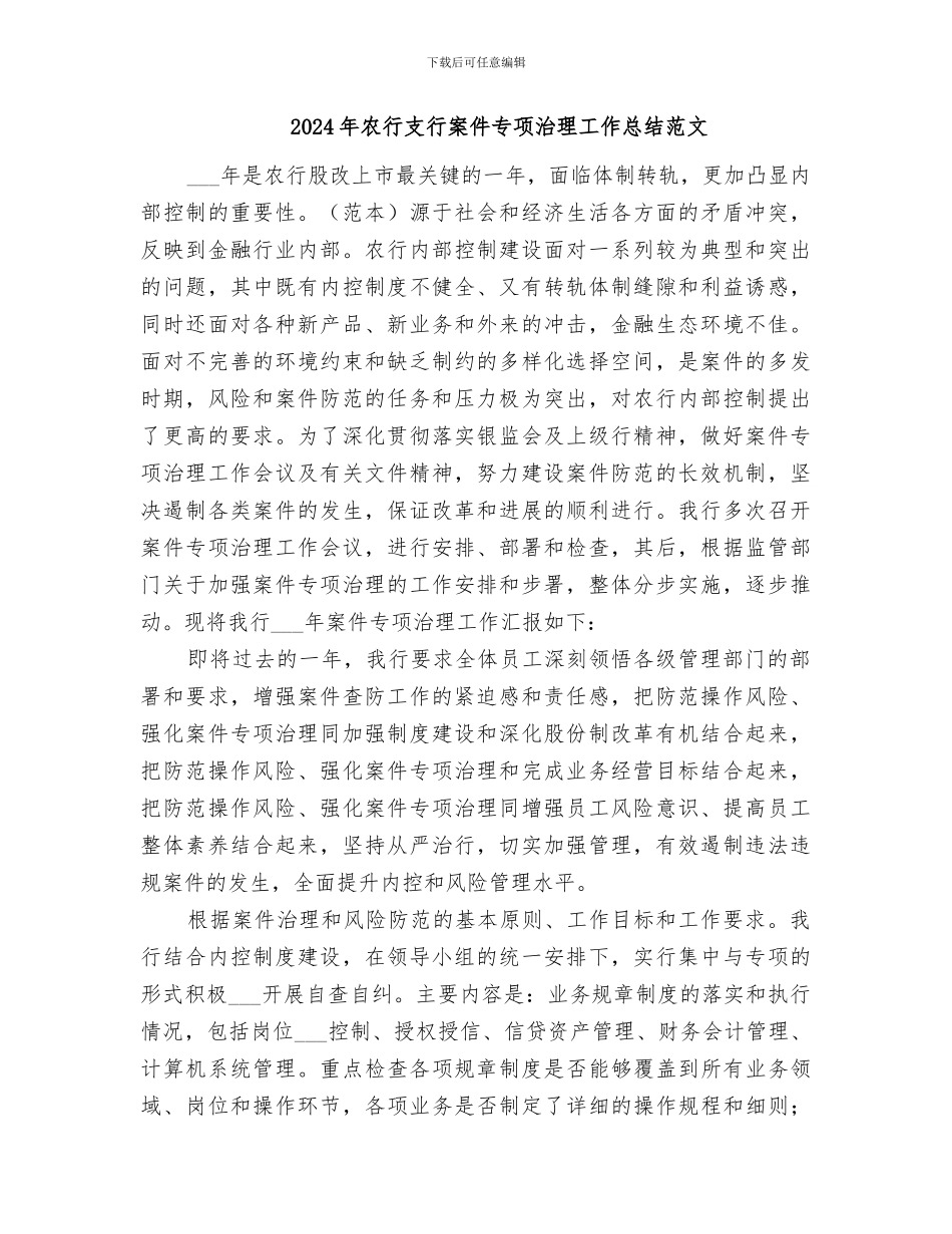 2024年农行支行案件专项治理工作总结_第3页