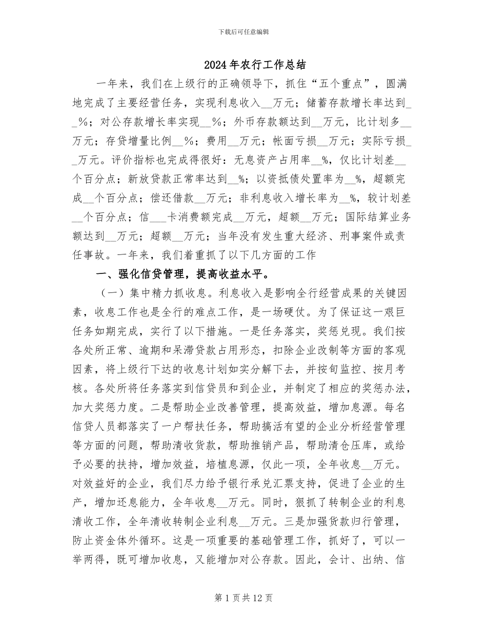 2024年农行工作总结_第1页