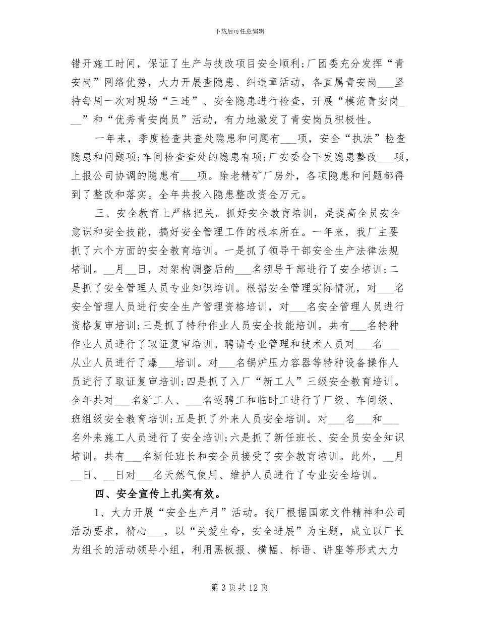 2024年冶炼厂安全工作总结_第3页