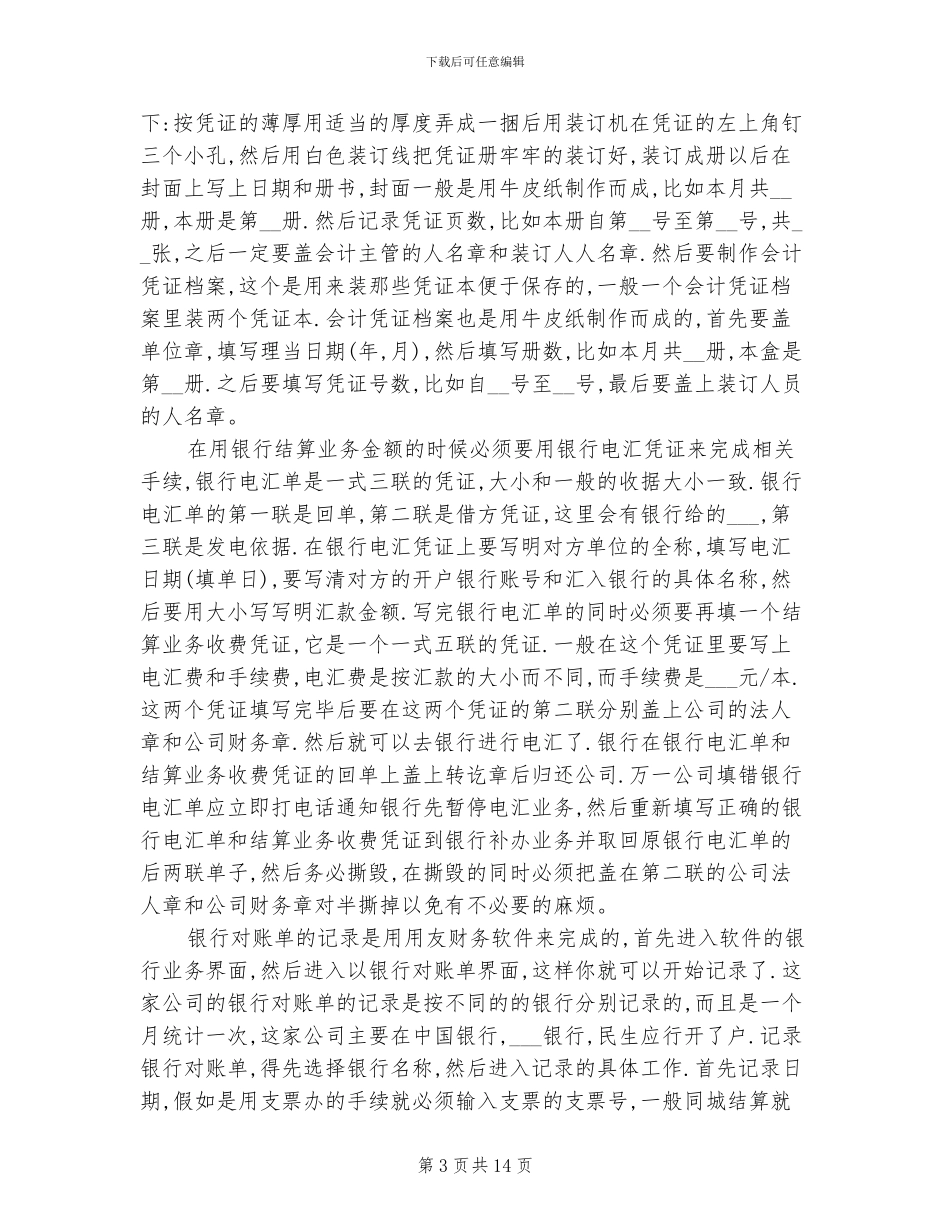 2024年出纳会计试用期总结_第3页