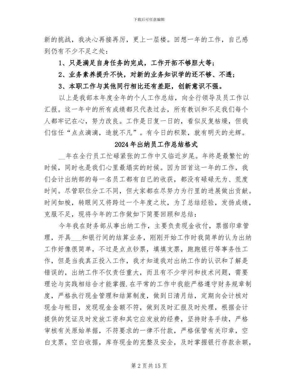 2024年出纳员工作总结样本_第2页