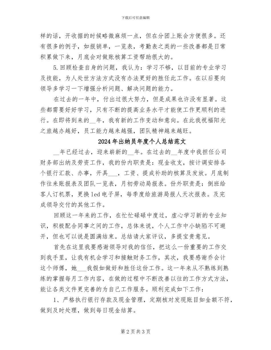 2024年出纳员年度个人总结_第2页
