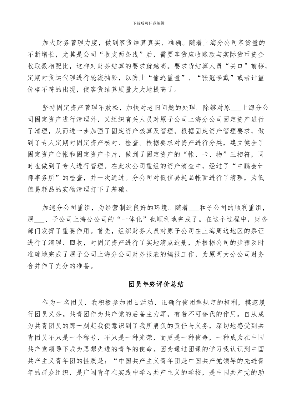 2024年出纳团员年终评价总结_第2页