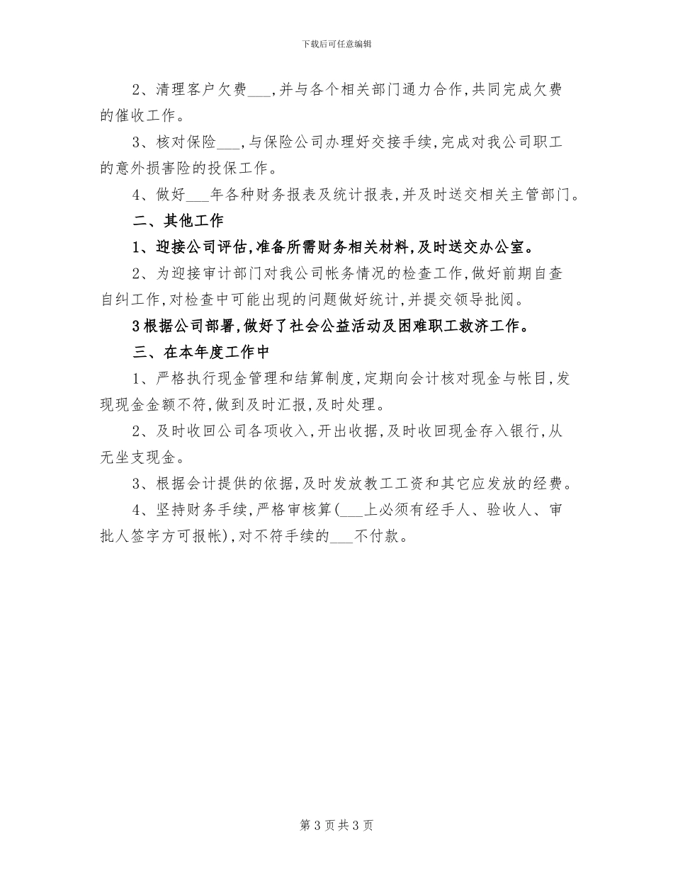 2024年出纳工作年终工作总结范文_第3页