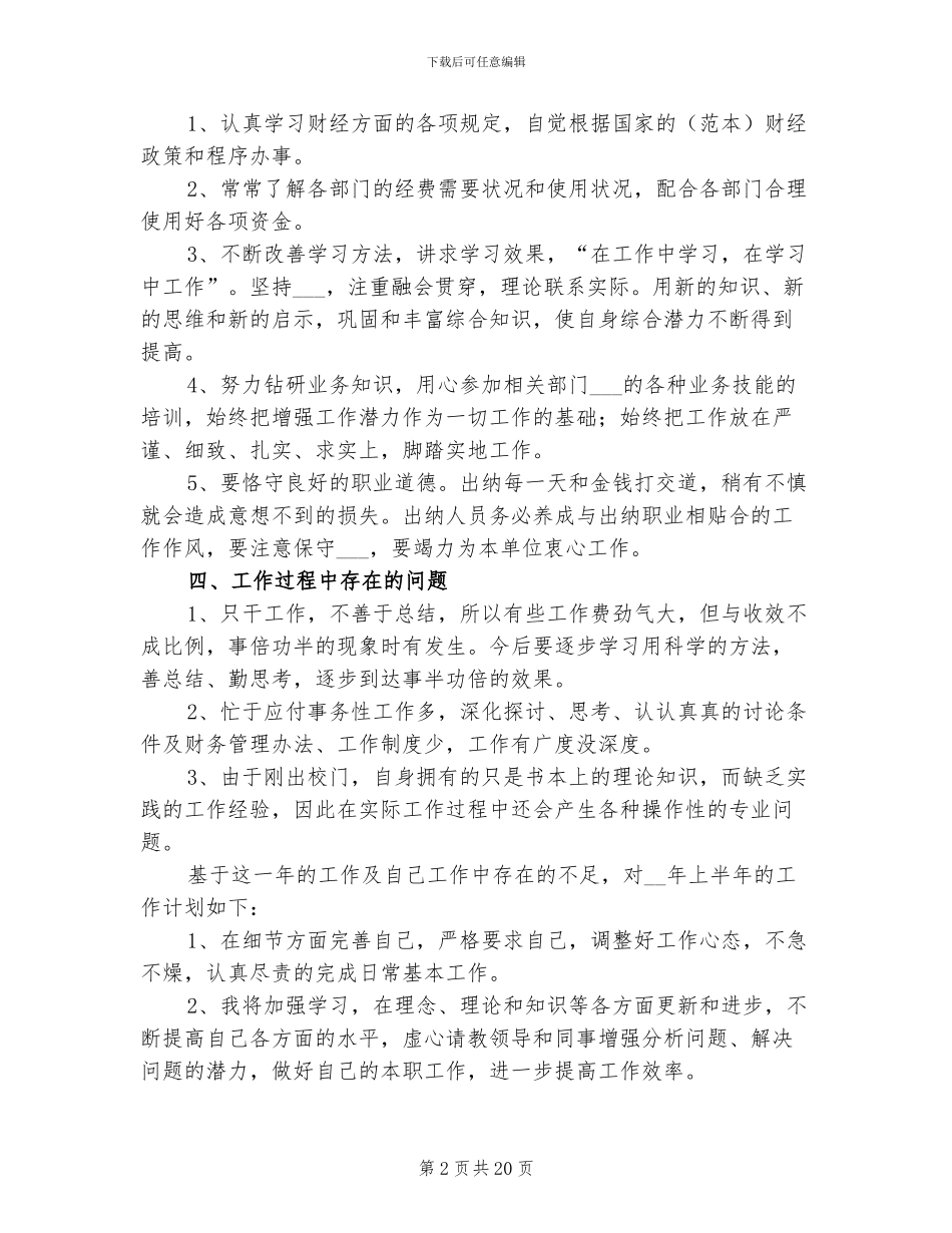 2024年出纳工作计划和总结_第2页