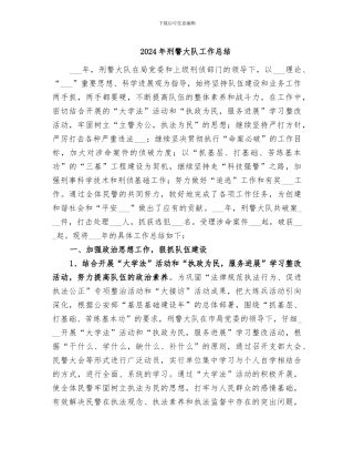 2024年刑警大队工作总结